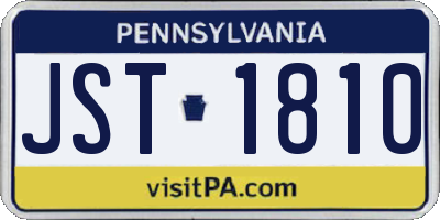PA license plate JST1810