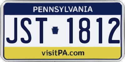 PA license plate JST1812