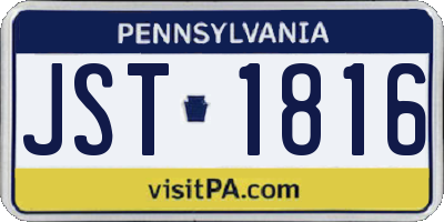 PA license plate JST1816