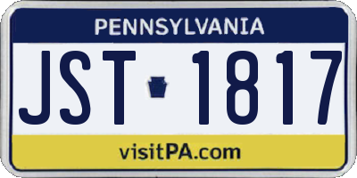 PA license plate JST1817
