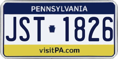 PA license plate JST1826