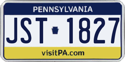 PA license plate JST1827
