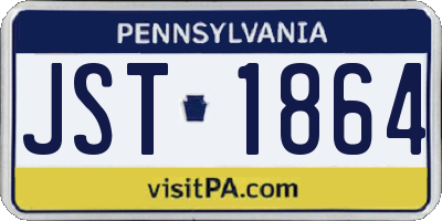 PA license plate JST1864