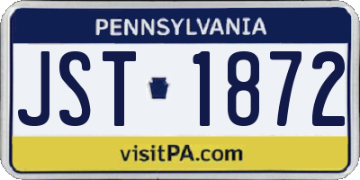 PA license plate JST1872