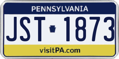 PA license plate JST1873