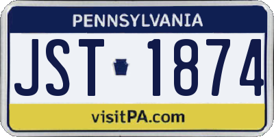 PA license plate JST1874