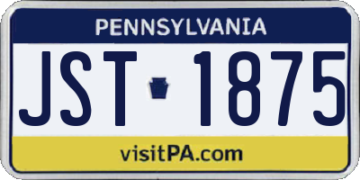 PA license plate JST1875