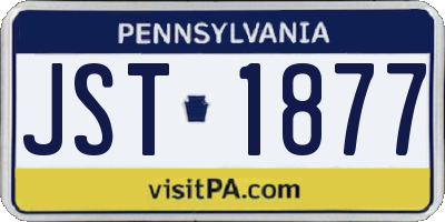 PA license plate JST1877