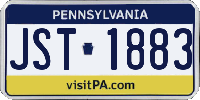 PA license plate JST1883