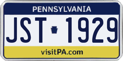 PA license plate JST1929