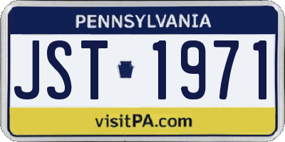 PA license plate JST1971
