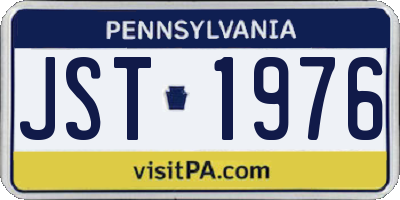PA license plate JST1976
