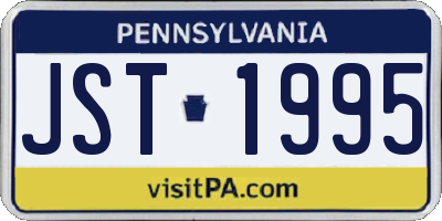 PA license plate JST1995