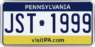 PA license plate JST1999
