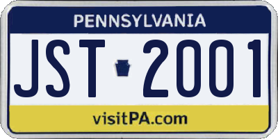 PA license plate JST2001