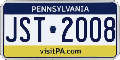 PA license plate JST2008