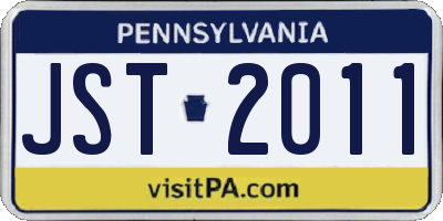 PA license plate JST2011