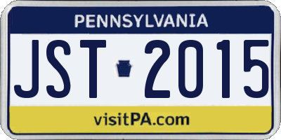 PA license plate JST2015