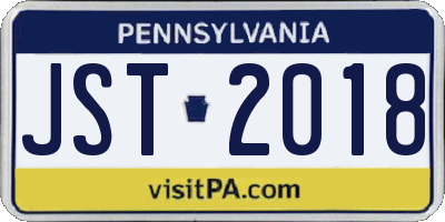 PA license plate JST2018
