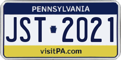 PA license plate JST2021