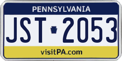 PA license plate JST2053