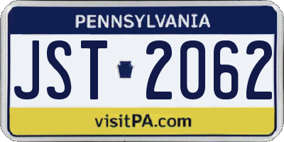 PA license plate JST2062