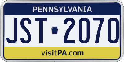 PA license plate JST2070