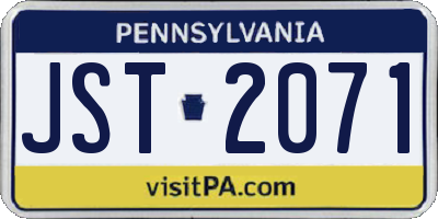 PA license plate JST2071