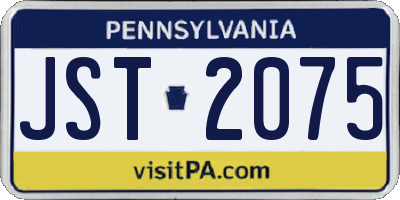 PA license plate JST2075