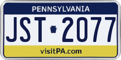 PA license plate JST2077