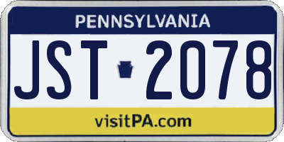 PA license plate JST2078