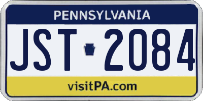 PA license plate JST2084