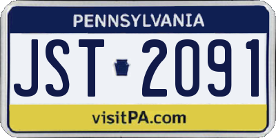 PA license plate JST2091