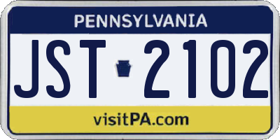 PA license plate JST2102