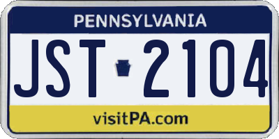 PA license plate JST2104