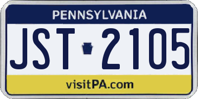 PA license plate JST2105