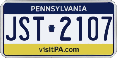 PA license plate JST2107