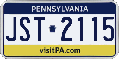 PA license plate JST2115