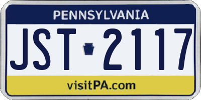 PA license plate JST2117