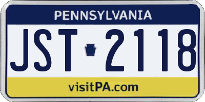 PA license plate JST2118
