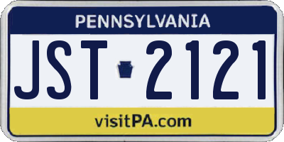PA license plate JST2121