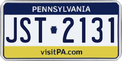 PA license plate JST2131