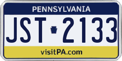 PA license plate JST2133