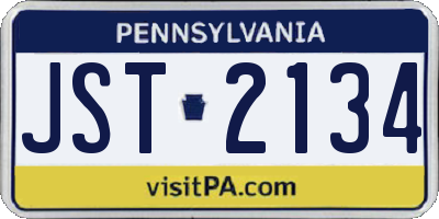 PA license plate JST2134