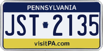 PA license plate JST2135