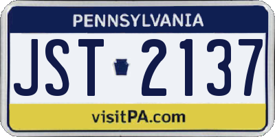 PA license plate JST2137