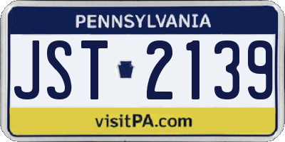 PA license plate JST2139