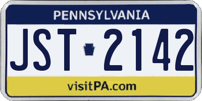 PA license plate JST2142