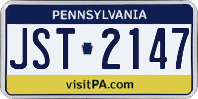 PA license plate JST2147