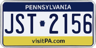 PA license plate JST2156